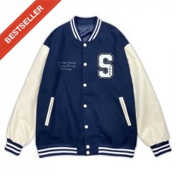 【限量現貨，售完為止】NSYSU美式經典棒球外套_靜謐藍