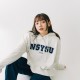 【限量現貨，售完為止】NSYSU立體毛巾繡落肩帽T_麻花白