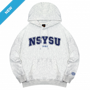 【現貨販售，售完為止】NSYSU立體毛巾繡落肩帽T_麻花白