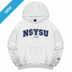 【限量現貨，售完預購】NSYSU立體毛巾繡落肩帽T_麻花白