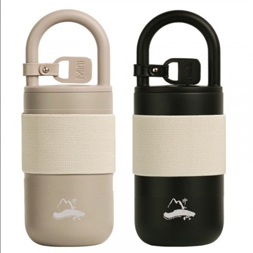 【團購商品，30件起做】NSYSU隨行背帶保溫杯400mL_奶茶/黑(需30倍數)