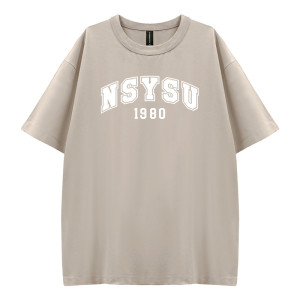 【絕版出清，售完不補】NSYSU好涼的寬版短T_花生冰(淺卡其)