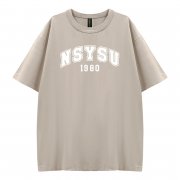 【夏季新品，現貨販售】NSYSU好涼的寬版短T_花生冰(淺卡其)