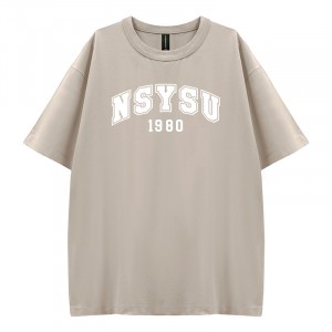 【絕版出清，售完不補】NSYSU好涼的寬版短T_花生冰(淺卡其)
