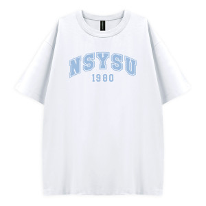 【夏季新品，現貨販售】NSYSU好涼的寬版短T_雪花冰(白)