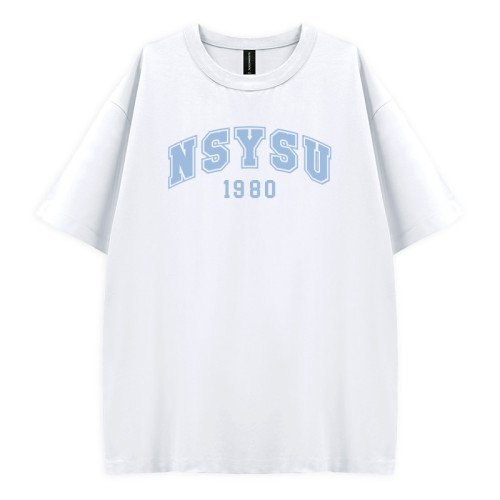 【夏季新品，現貨販售】NSYSU好涼的寬版短T_雪花冰(白)