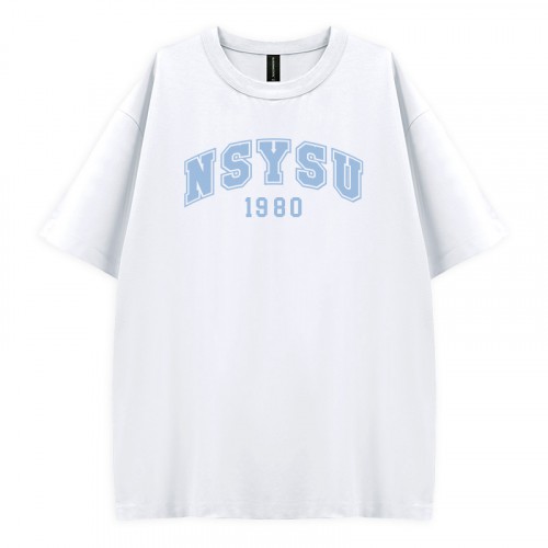 【夏季新品，現貨販售】NSYSU好涼的寬版短T_雪花冰(白)