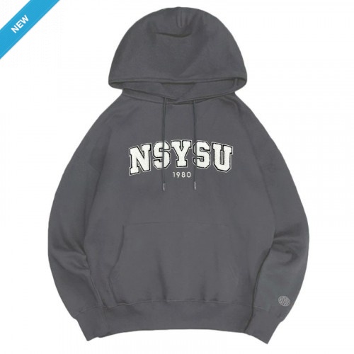 【限量現貨，售完為止】NSYSU立體毛巾繡落肩帽T_摩卡灰
