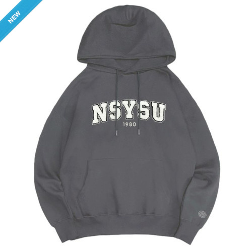 NSYSU立體毛巾繡落肩帽T_摩卡灰 NSYSU立體毛巾繡落肩帽T_摩卡灰