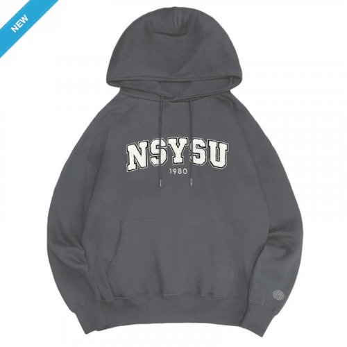 【限量現貨，售完預購】NSYSU立體毛巾繡落肩帽T_摩卡灰