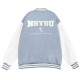 【限量現貨，售完為止】NSYSU美式經典棒球外套_迷霧灰藍