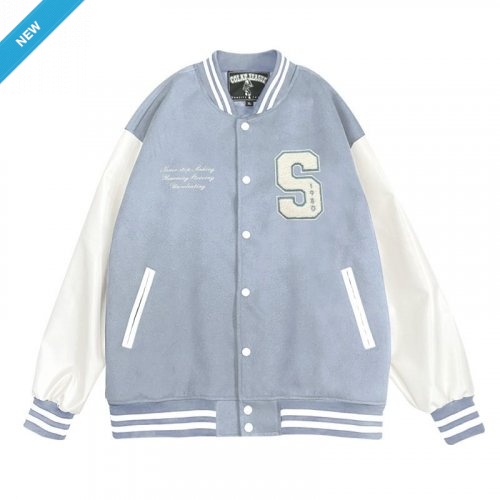 【早鳥現貨，售完預購】NSYSU美式經典棒球外套_迷霧灰藍