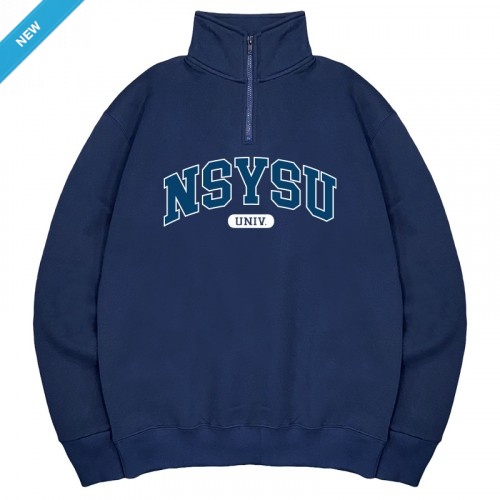 【限量現貨，售完為止】NSYSU經典款美式立領拉鍊大學T_深藍