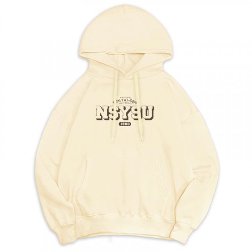 【預購至11/2，11/24陸續出貨】NSYSU冬日輕甜系落肩帽T_奶霜白