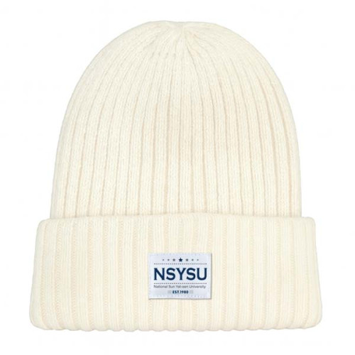 【2025新品上市】NSYSU經典織標QQ毛帽_米白