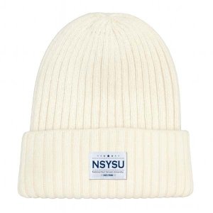 【2025新品上市】NSYSU經典織標QQ毛帽_米白