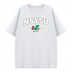 【預購至6/21，7/27陸續出貨】NSYSU遇見JOGUMAN寬版純棉短T_白色