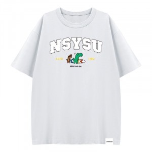 【預購至6/21，7/27陸續出貨】NSYSU遇見JOGUMAN寬版純棉短T_白色