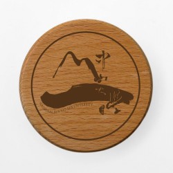 【團購商品，30件起做】NSYSU 櫸木原木杯墊（圓形）