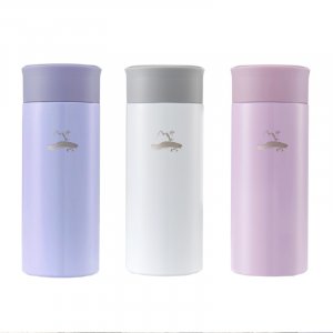 【團購商品，10個起做】NSYSU校徽款療癒系304輕巧保溫瓶200mL_粉藍/珍珠白/粉紫