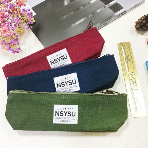 NSYSU簡約生活布標船型帆布筆袋_深藍/墨綠/酒紅 NSYSU簡約生活布標船型帆布筆袋_深藍/墨綠/酒紅