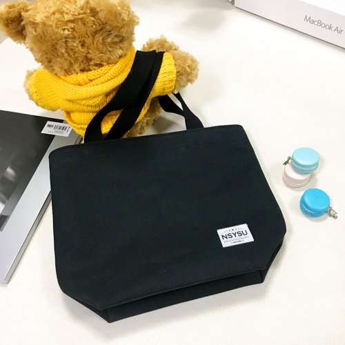 【團購商品，10個起做】NSYSU布標輕巧帆布手提袋_黑